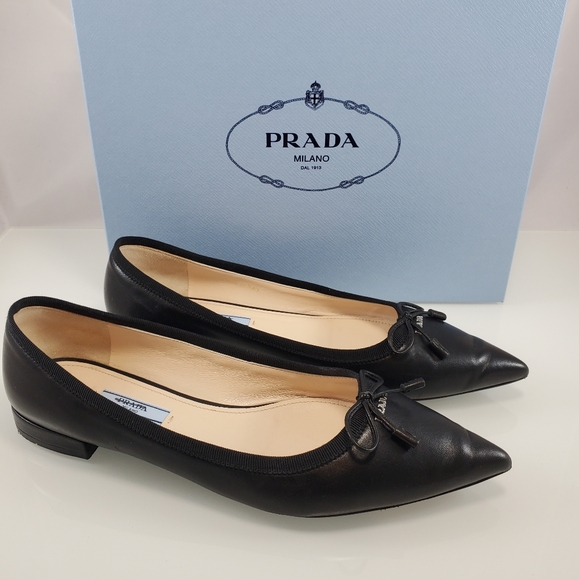 Prada Black Pointed Toe Flats - Picture 5 of 12